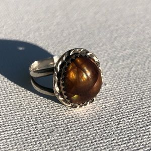 Sterling Fire Agate Ring